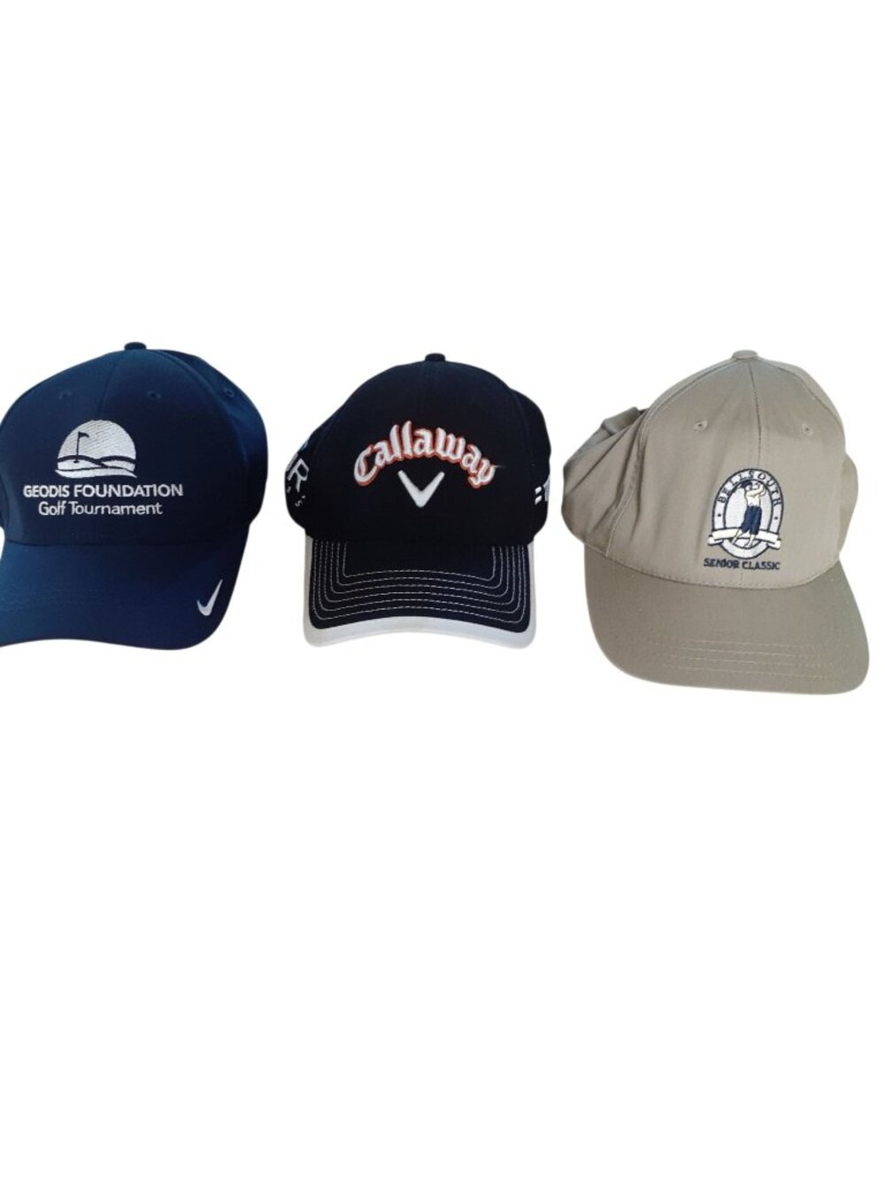 Set of 3 Nike, Imperial, FT Fusion Tecnology Multicolor Embroidered Golf Hats